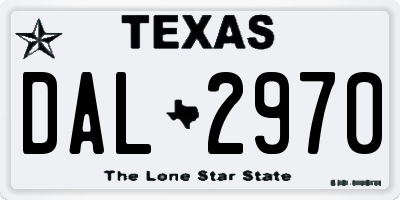 TX license plate DAL2970