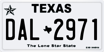 TX license plate DAL2971