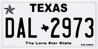 TX license plate DAL2973