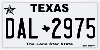 TX license plate DAL2975