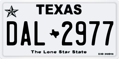 TX license plate DAL2977