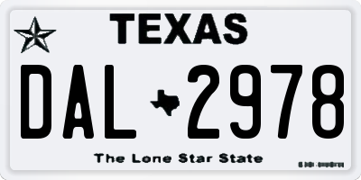 TX license plate DAL2978
