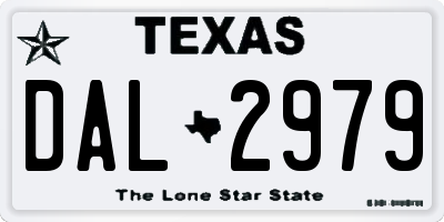 TX license plate DAL2979