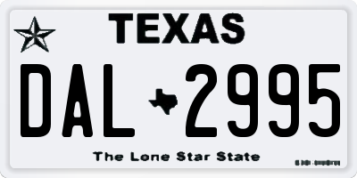 TX license plate DAL2995
