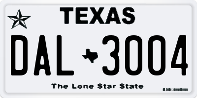TX license plate DAL3004