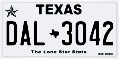 TX license plate DAL3042