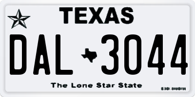 TX license plate DAL3044