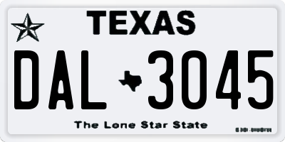 TX license plate DAL3045