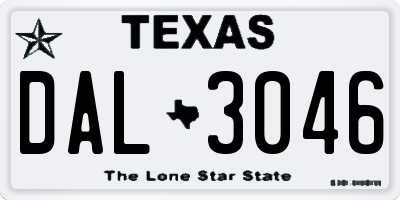 TX license plate DAL3046