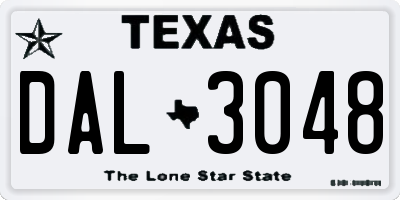 TX license plate DAL3048