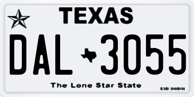 TX license plate DAL3055