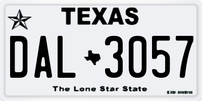 TX license plate DAL3057