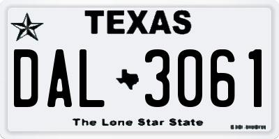 TX license plate DAL3061