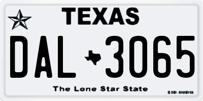 TX license plate DAL3065