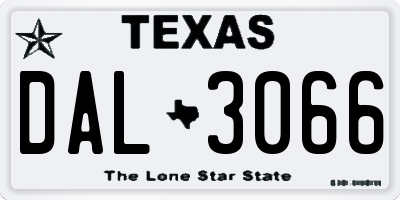 TX license plate DAL3066