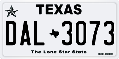 TX license plate DAL3073