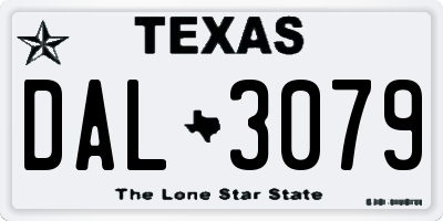 TX license plate DAL3079