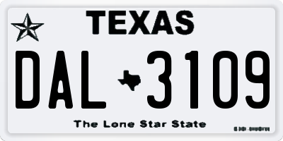 TX license plate DAL3109