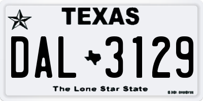 TX license plate DAL3129