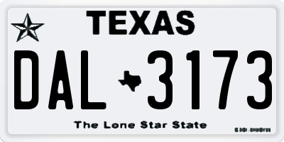 TX license plate DAL3173