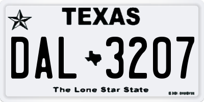 TX license plate DAL3207