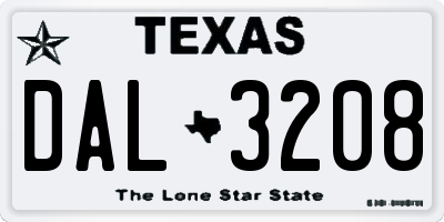 TX license plate DAL3208