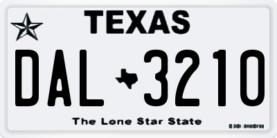 TX license plate DAL3210