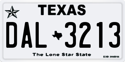 TX license plate DAL3213
