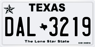 TX license plate DAL3219