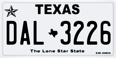 TX license plate DAL3226