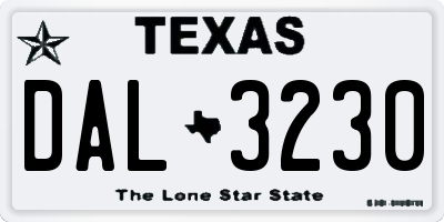TX license plate DAL3230