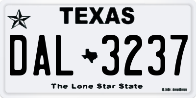 TX license plate DAL3237