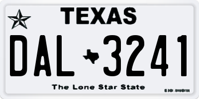 TX license plate DAL3241