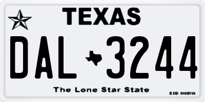 TX license plate DAL3244