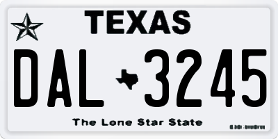 TX license plate DAL3245