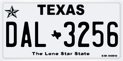 TX license plate DAL3256