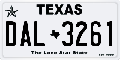 TX license plate DAL3261