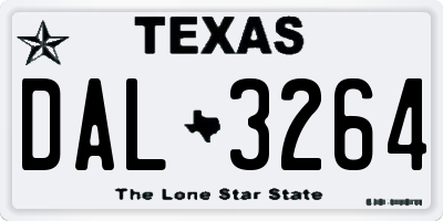 TX license plate DAL3264