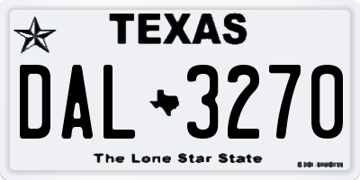 TX license plate DAL3270