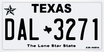 TX license plate DAL3271