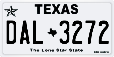 TX license plate DAL3272