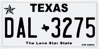 TX license plate DAL3275