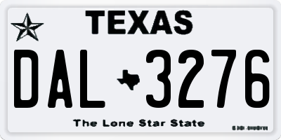 TX license plate DAL3276