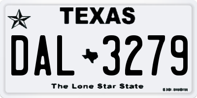 TX license plate DAL3279