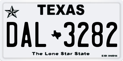 TX license plate DAL3282