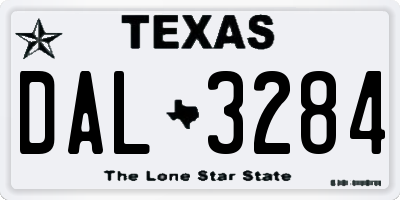 TX license plate DAL3284