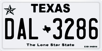 TX license plate DAL3286