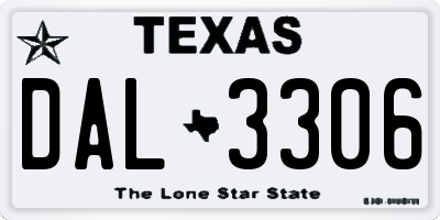 TX license plate DAL3306