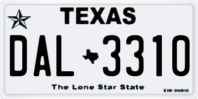 TX license plate DAL3310