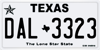 TX license plate DAL3323